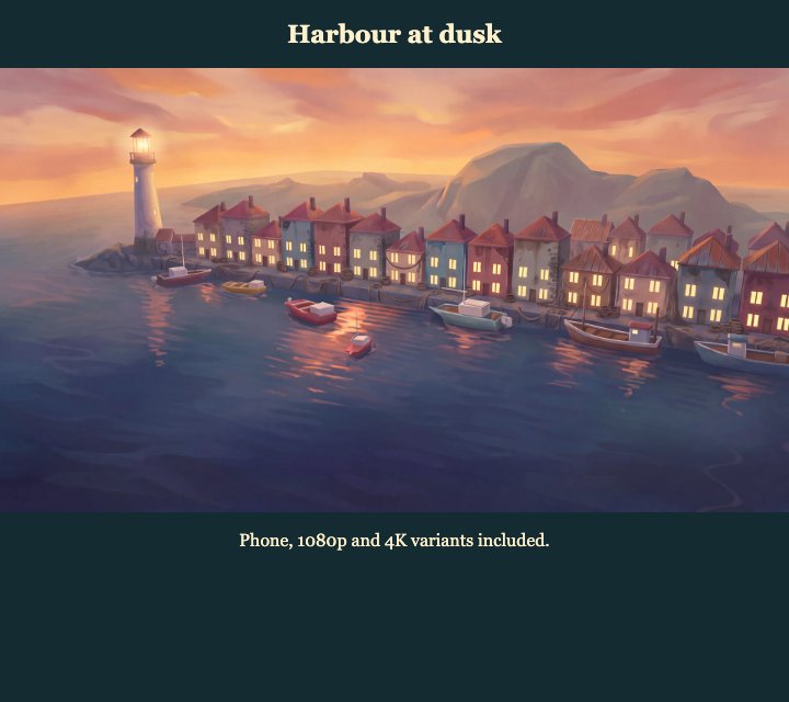 Harbour at dusk preview — open the working preview