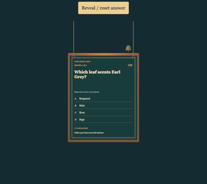Hanging quiz slate preview — open the working preview